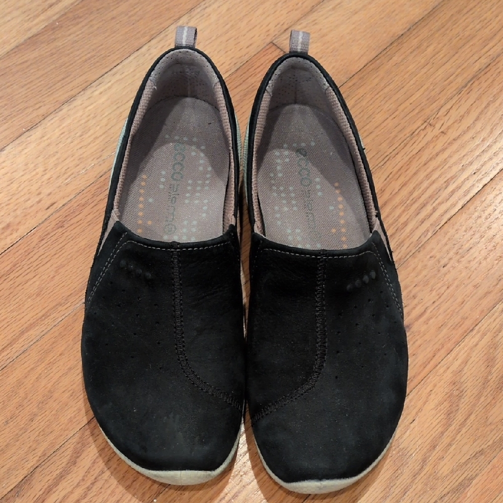 Ecco Biom Black Suede Slip-On Shoes